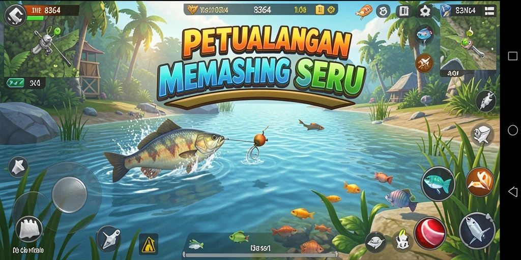 Tampilan gameplay <strong>8364</strong> dengan suasana memancing yang menenangkan.