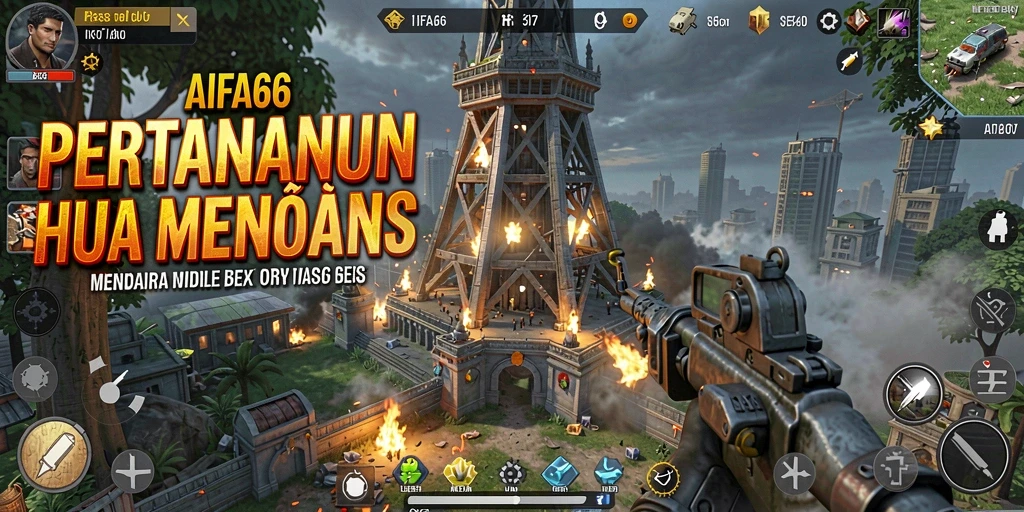 Screenshot utama AIFA66 menampilkan gameplay Tower Defense yang mendebarkan.
