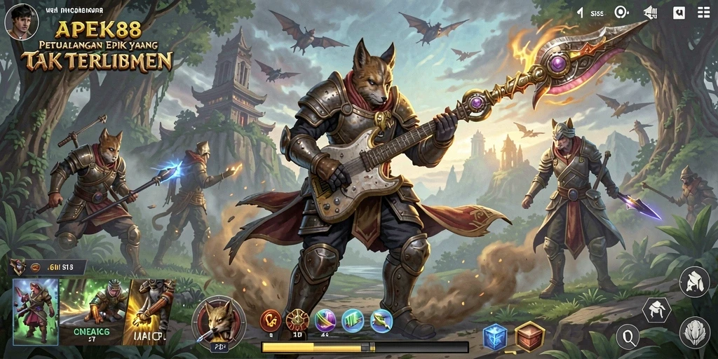 Tampilan gameplay APEK88 dengan dunia petualangan yang luas dan penuh tantangan.