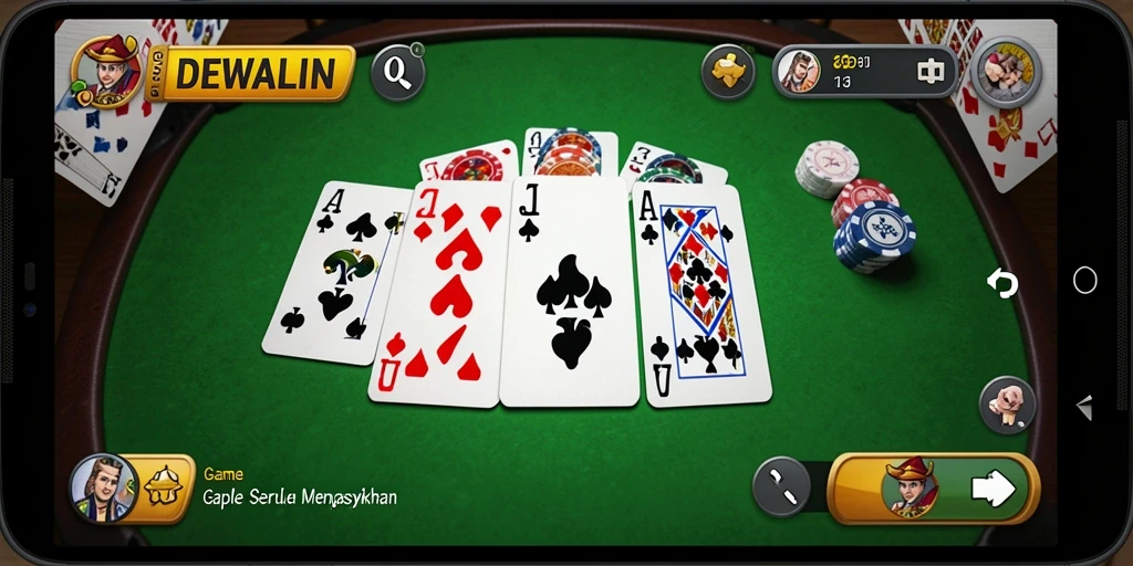 Tampilan gameplay DEWALIN dalam permainan Gaple yang mengasyikkan.