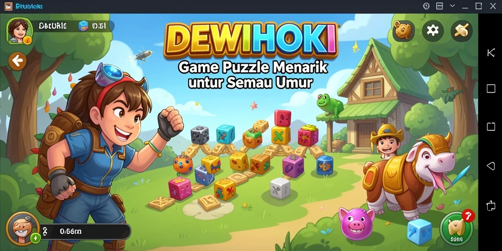 Screenshot gameplay DEWIHOKI dengan berbagai teka-teki menarik.