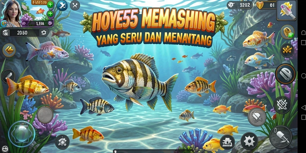 Tangkapan ikan yang spektakuler dalam gameplay HOYE55.