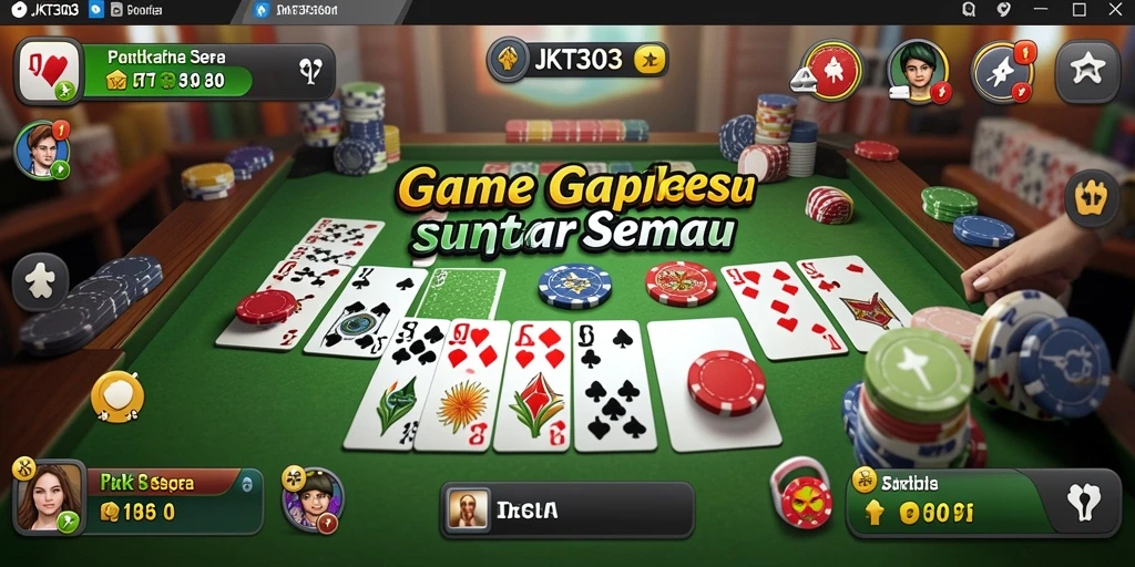Screenshot JKT303 menampilkan permainan Gaple yang seru.