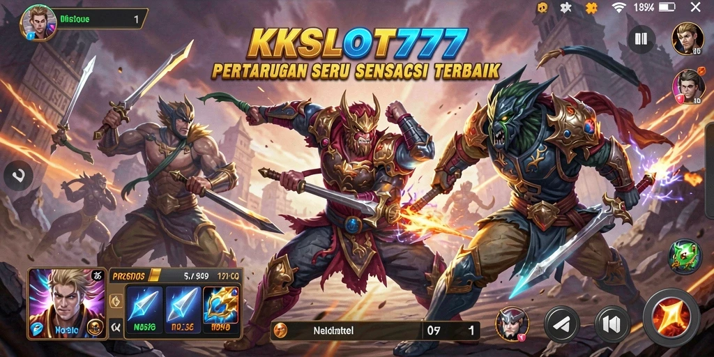 Screenshot KKSLOT777 menampilkan aksi pertarungan yang mendebarkan dalam game.