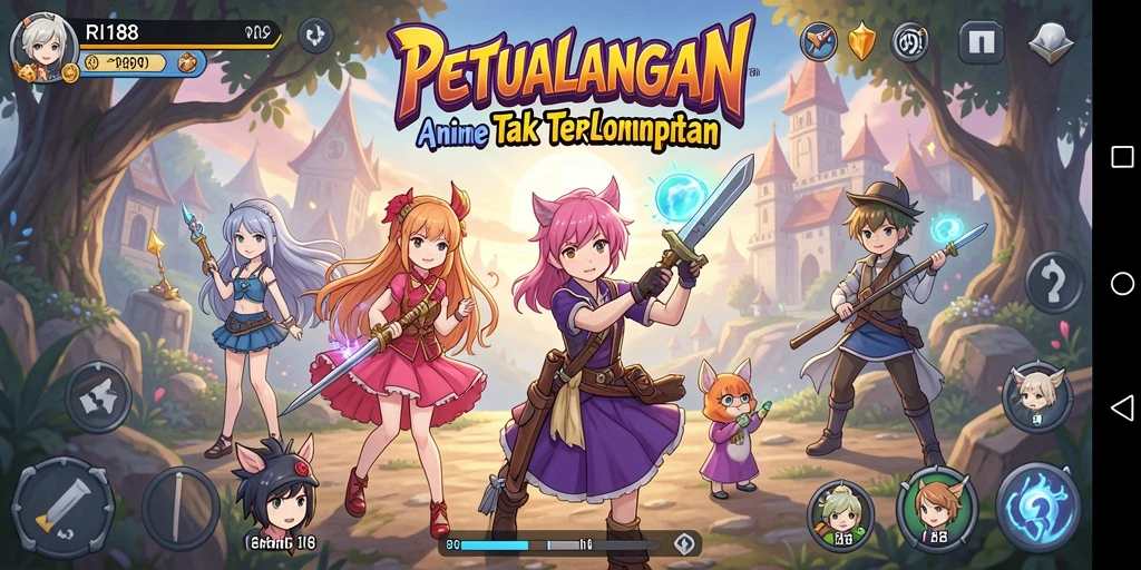 Screenshot gameplay RI188 menampilkan petualangan seru dan karakter Anime yang menawannya.