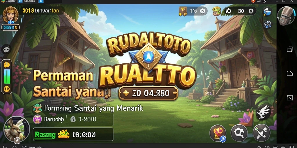 Tangkapan layar utama RUDALTOTO menampilkan gameplay penuh warna dan menarik.